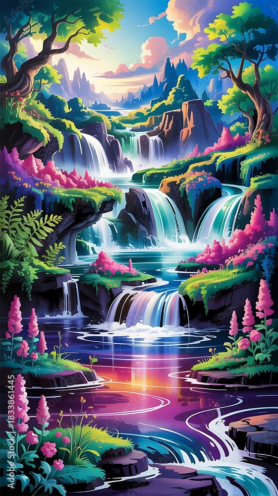 Fototapeta premium Colorful fantasy landscape
