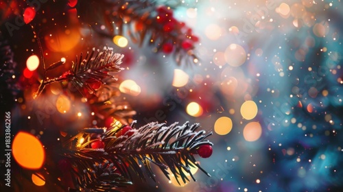 Wallpaper Mural Dreamy bokeh Christmas background Torontodigital.ca