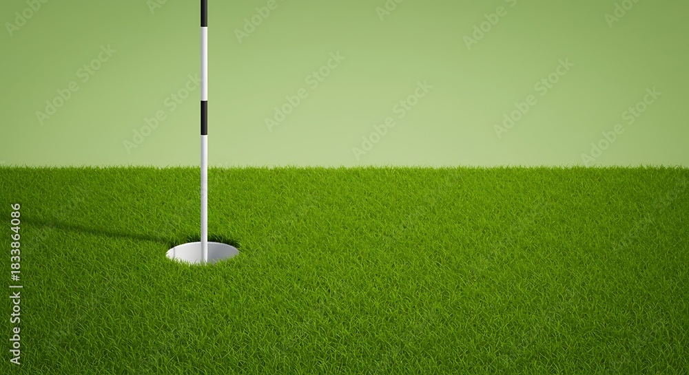 Obraz premium Golf Ball Near Hole On Green Course Sport Precision