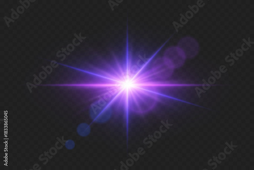 Magic flash of star and light. An explosion of glitter and lens.