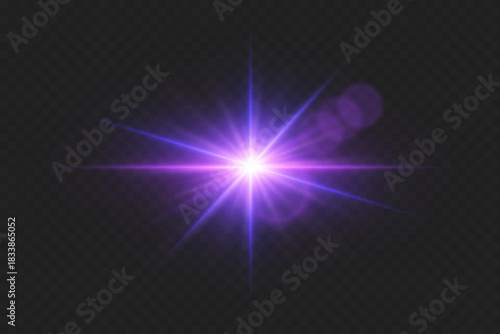 Magic flash of star and light. An explosion of glitter and lens.