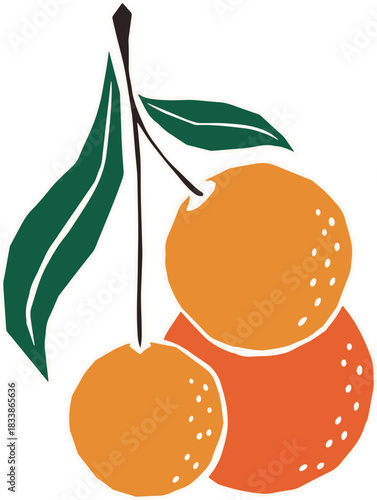 Orange Fruits with Leaves