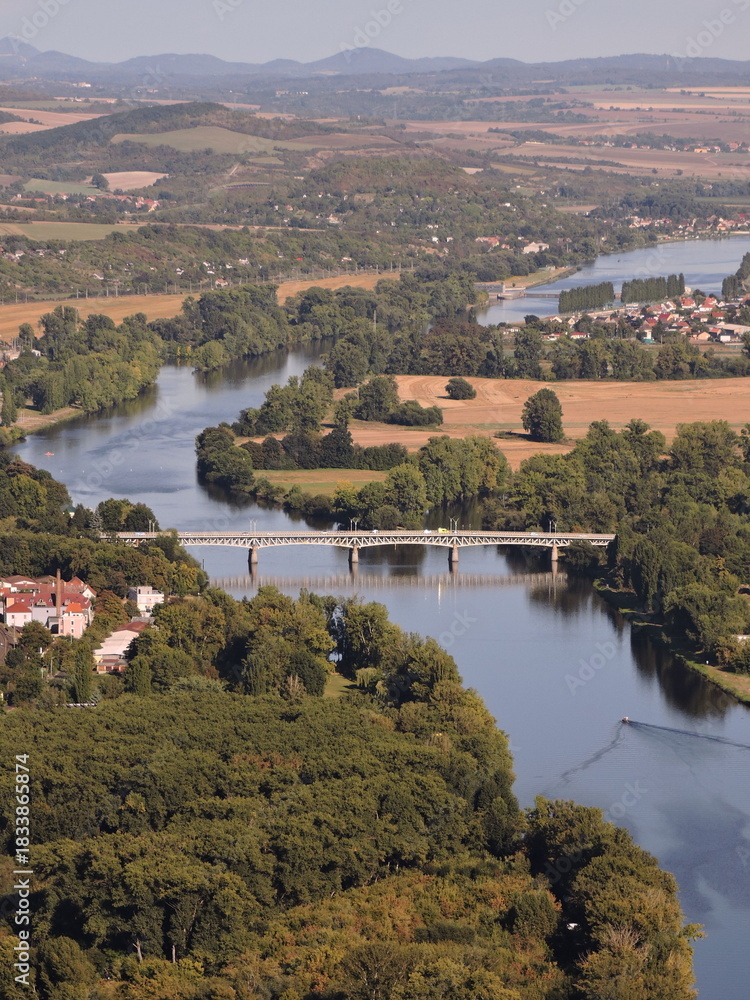 Fototapeta premium Bridge over Elbe river, Litomerice
