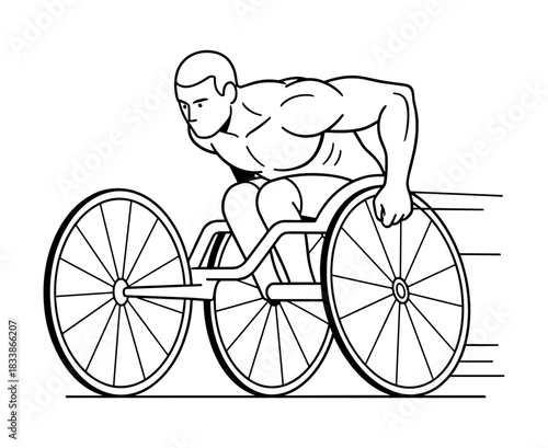 Paralympic racer in specialized wheelchair