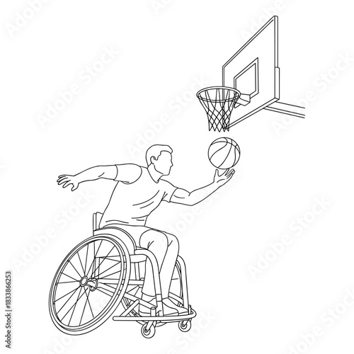 Wheelchair basketball player catching ball