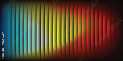 3d glassmorphism glass with iridescent colors on the black. Abstract gradient background. Corrugated trendy texture. Vector illustration.
