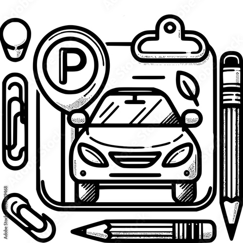 Car Parking Permit: Illustrative representation of car parking permit, embodying a clean and simple approach to parking.