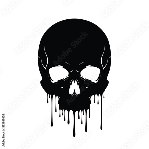 Black dripping skull silhouette