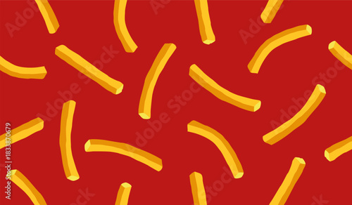 Cute french fries pattern background vector design