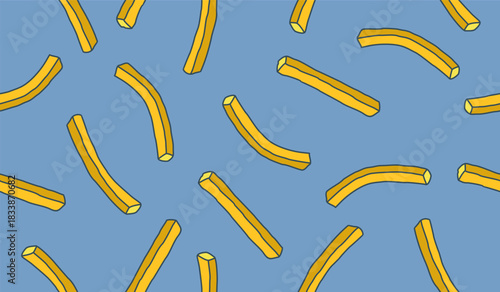 Cute french fries pattern background vector design