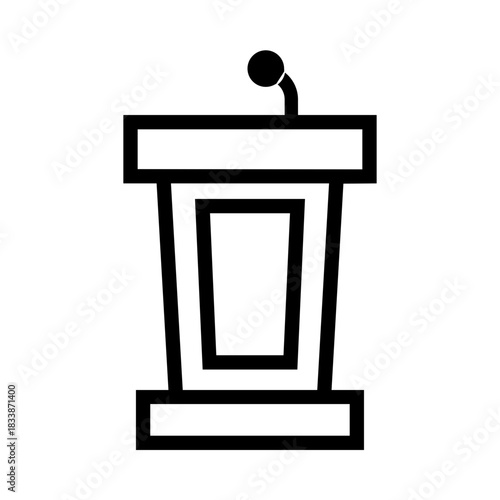 Podium speech icon set. Speaker's podium symbol. conference sign. simple design isolated on white background