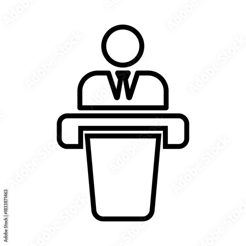 Podium of rostrum vector icon. Podium of rostrum vector icon. Black vector icon isolated on white background podium of rostrum. Black vector icon isolated on white background podium of r