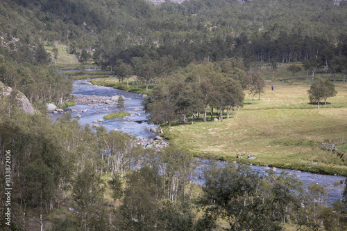 beautiful view of the river in the mountains