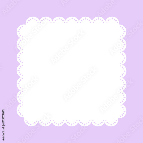 Simple white lace frame, square tag, label