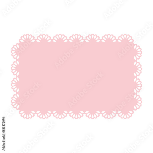 Simple pink lace frame, rectangle tag, label