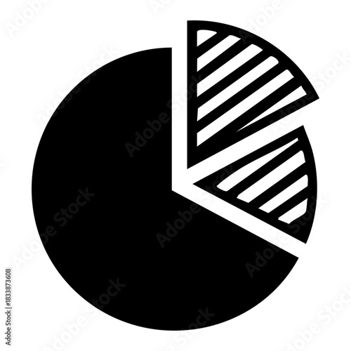 pie chart with segments, finance analytics icon