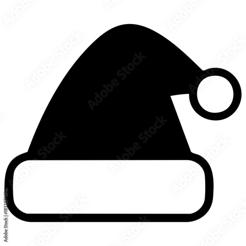 santa cap icon, festive winter symbol