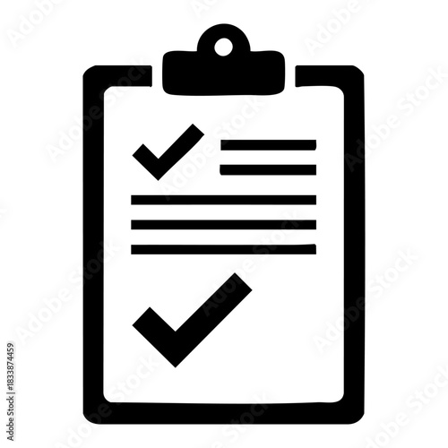 vector clipboard with check marks, project completion icon