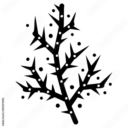 vector frozen tree branch icon, nature element