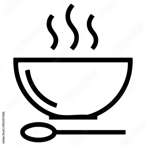 vector hot soup bowl with steam, cozy winter food