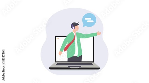 Customer services 2D Flat Animation MP4 File