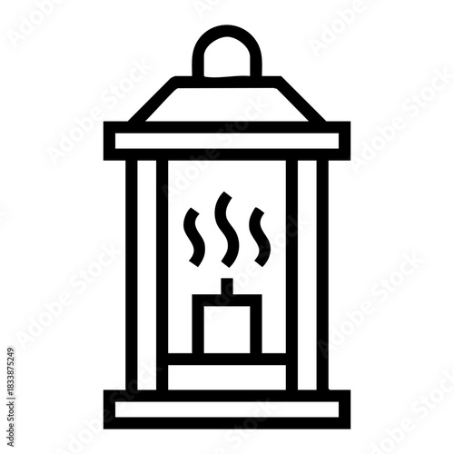 vector lantern icon, winter festival light