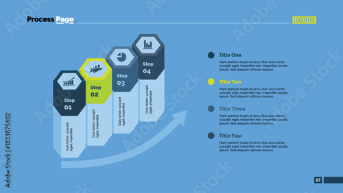 Four Hexagon Columns Slide Template