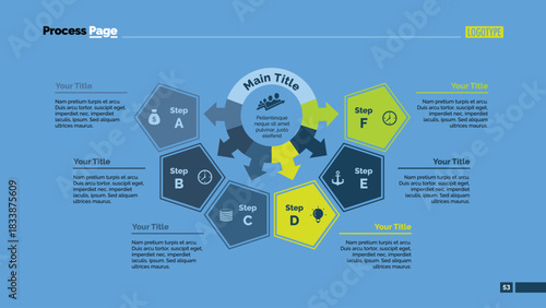 Six Pentagon Options Slide Template