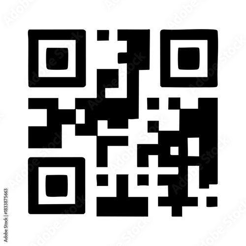 vector QR code icon, digital business transaction