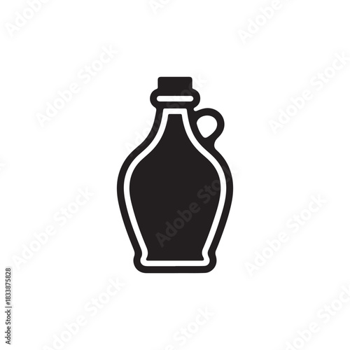 Silhouette icon of a bottle with a handle and a cork stopper, representing a container for liquids or beverages