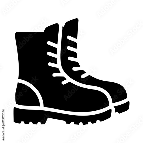 winter boots icon, cold weather protection