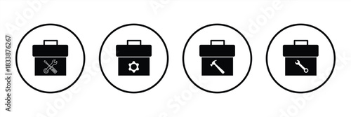Craftsman Toolbox icon set for Repair and Maintenance Design, vector illustration