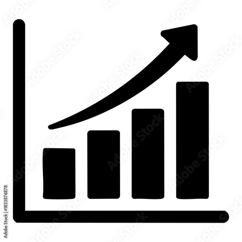 bar graph with arrows, business statistics