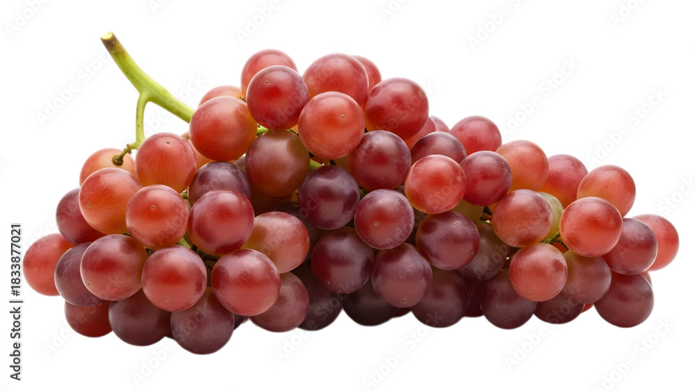 Fototapeta premium Bunch of red grapes fresh and ripe isolated on transparent background