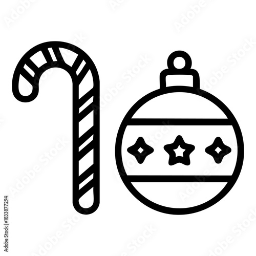 black vector candy and Christmas decoration icons
