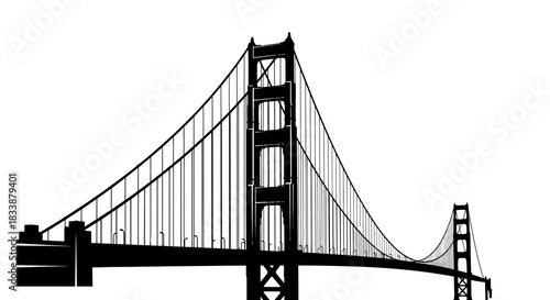 Golden Gate Bridge Silhouette Minimalist Line Art Drawing Stock Photography Illustration Artwork.jpg