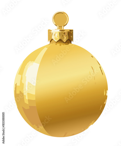 Christmas Ornament in Gold Isolated Background, Cut Out vector graphic design