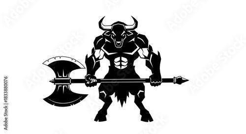 Minotaur Warrior With Massive Axe Standing Ready.jpg