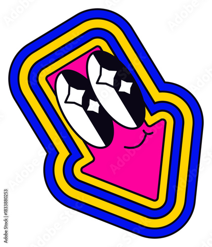 Arrow with Face Sticker