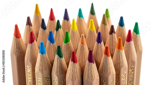 Assorted Colored Pencil Tips Macro Artistic Arrangement