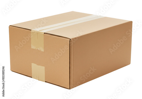 Cardboard box isolated on transparent background