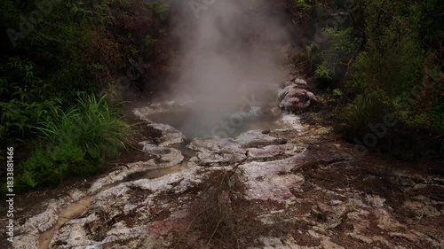 Steaming hot pool at Orakei Korako Geothermal Park