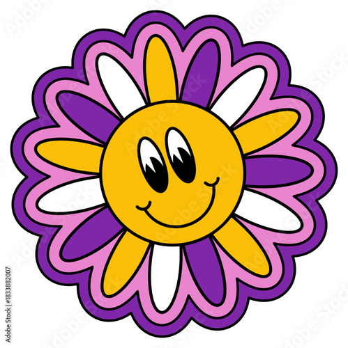 Hippie Flower Sticker