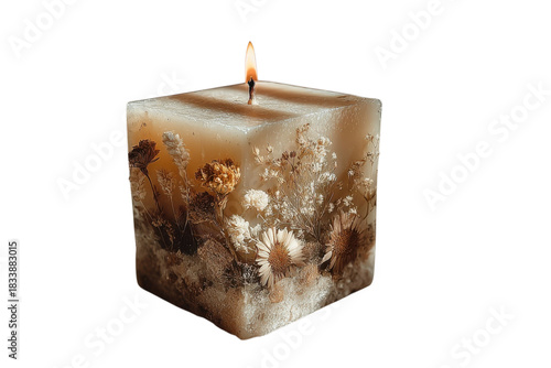 Lit Floral Candle Aromatherapy Home Decor Relaxation Unique Design Handmade Gift Decorative Soy Wax