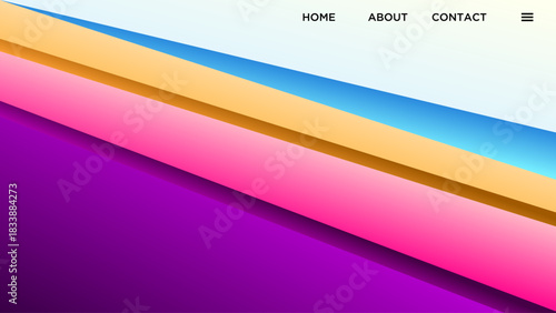 ABSTRACT BACKGROUND WITH DIAGONAL GEOMETRIC SHAPES BLUE ORANGE PUPRLE PINK GRADIENT COLORFUL DESIGN VECTOR TEMPLATE GOOD FOR MODERN WEBSITE, WALLPAPER, COVER DESIGN, LANDING PAGE