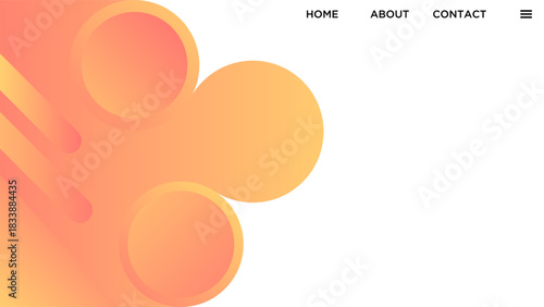 ABSTRACT BACKGROUND WITH CIRCLE GEOMETRIC SHAPES GRADIENT ORANGE COLOR DESIGN VECTOR TEMPLATE GOOD FOR MODERN WEBSITE, WALLPAPER, COVER DESIGN