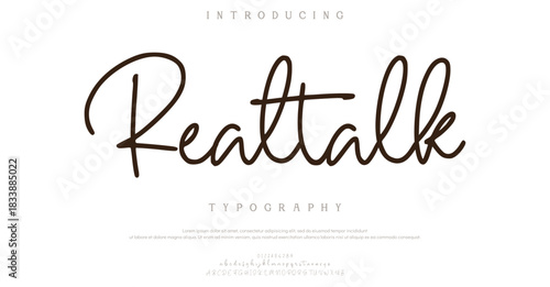 Creative sans serif alphabet ligature display font vector. Modern typography style illustration