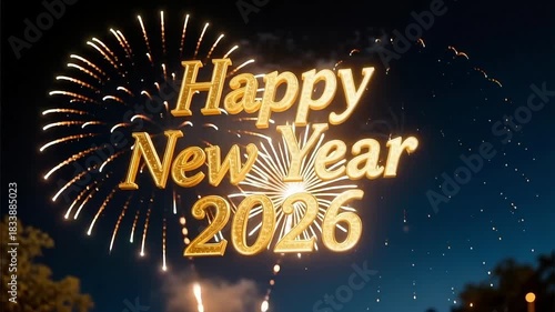 Spectacular fireworks illuminate the night sky celebrating the arrival of a hopeful New Year 2026