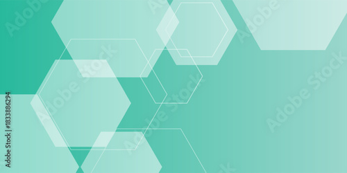 Mint green hexagon pattern background looks like honeycomb vector illustration modern graphic lighting effect.