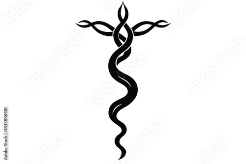 twisted vine vector icon silhouette